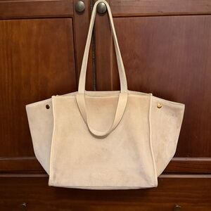 Margo New York "The Jamee Bag” Cream Suede Tote